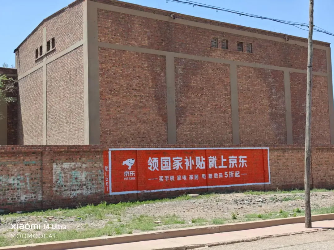 最后出村口的时候意外的发现狗东最新的国补广告